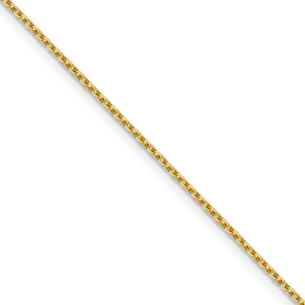 1.5mm 14k Yellow Gold Diamond Cut Solid Rolo Chain Necklace, 24 Inch
